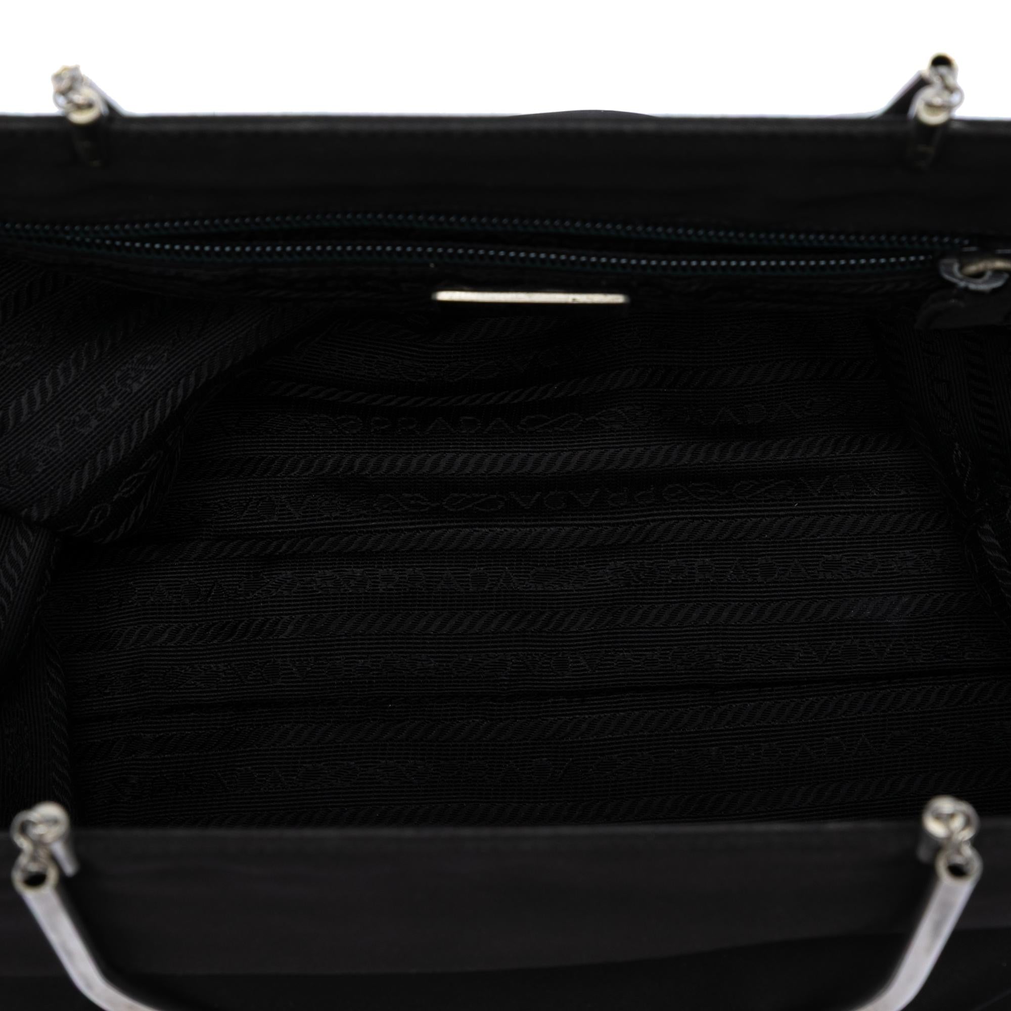 Prada Tessuto Metal Handle Bag