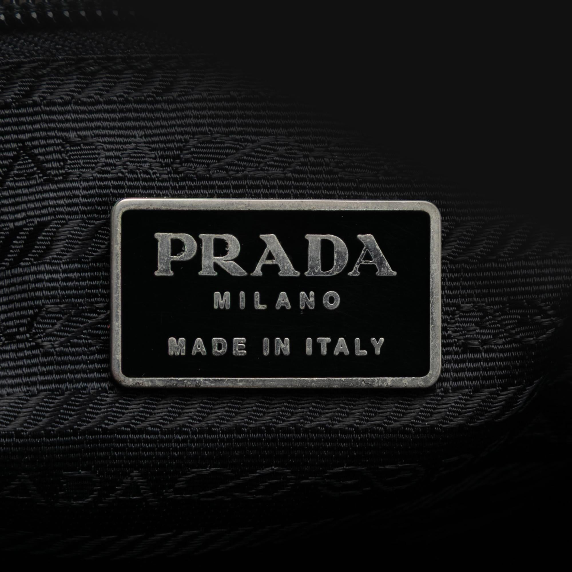 Prada Tessuto Metal Handle Bag