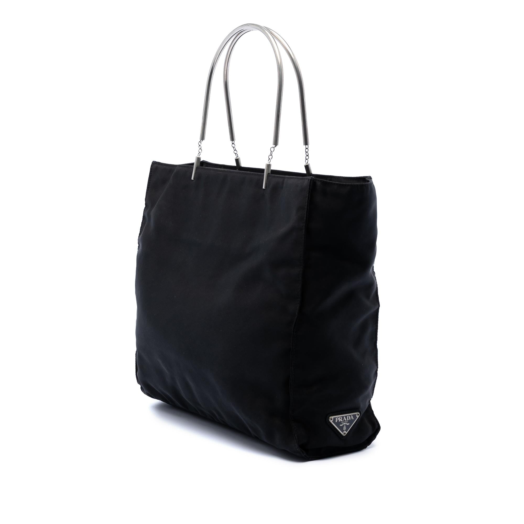 Prada Tessuto Metal Handle Bag