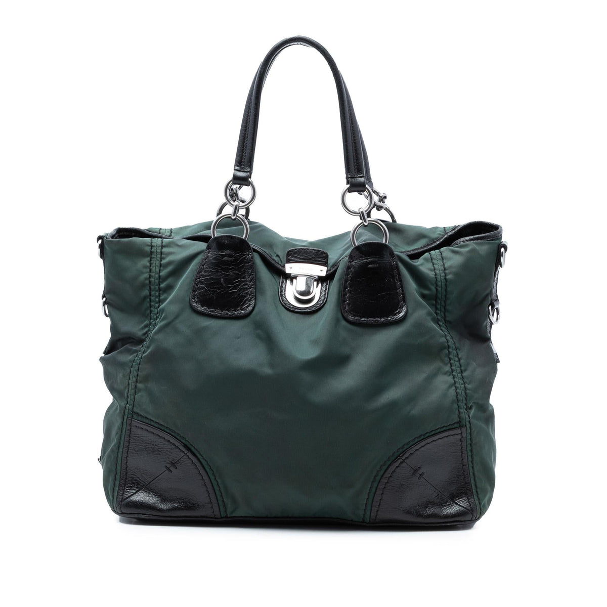 Prada Tessuto Push Lock Convertible Tote