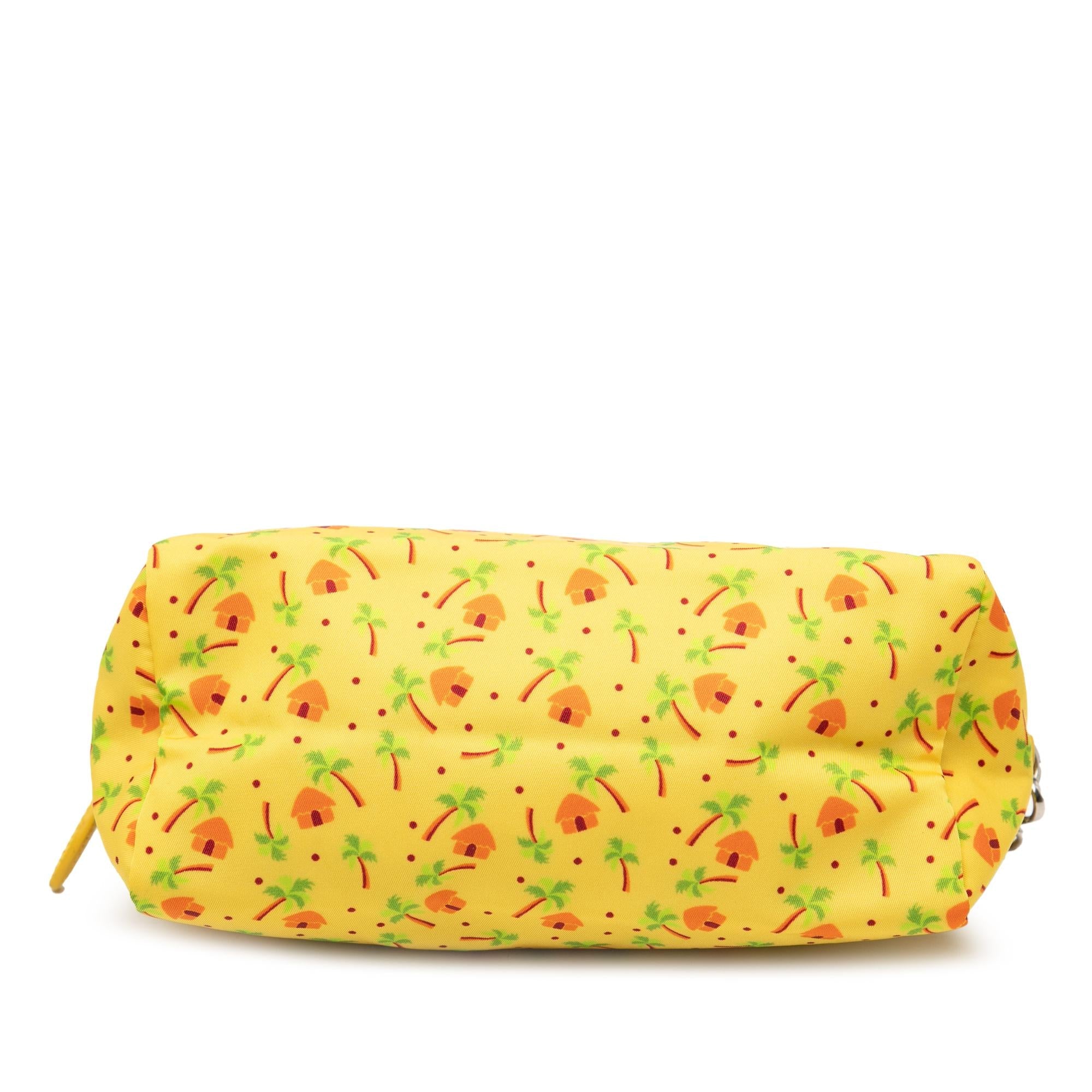 Prada Tessuto Stampato Palm Cosmetic Pouch