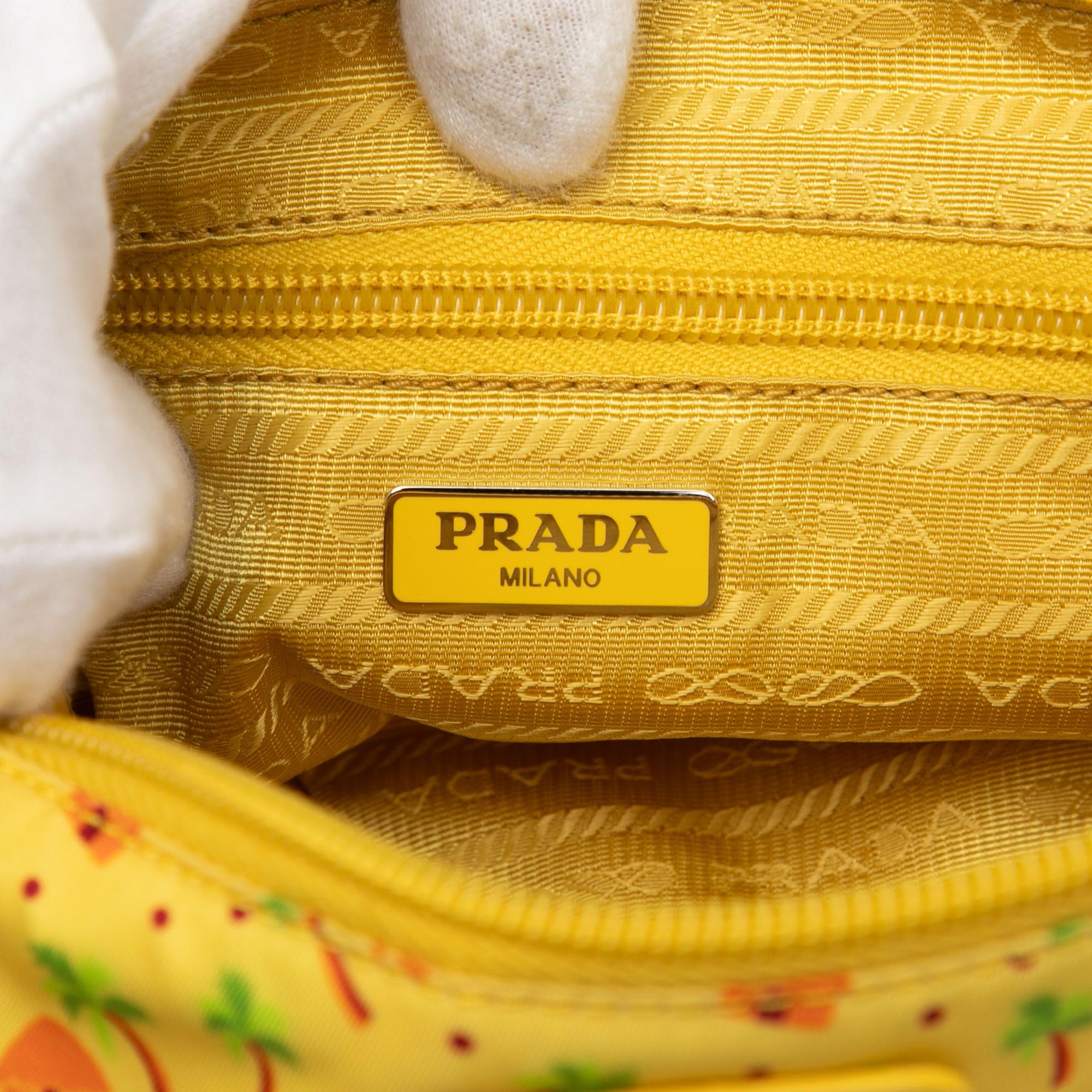 Prada Tessuto Stampato Palm Cosmetic Pouch