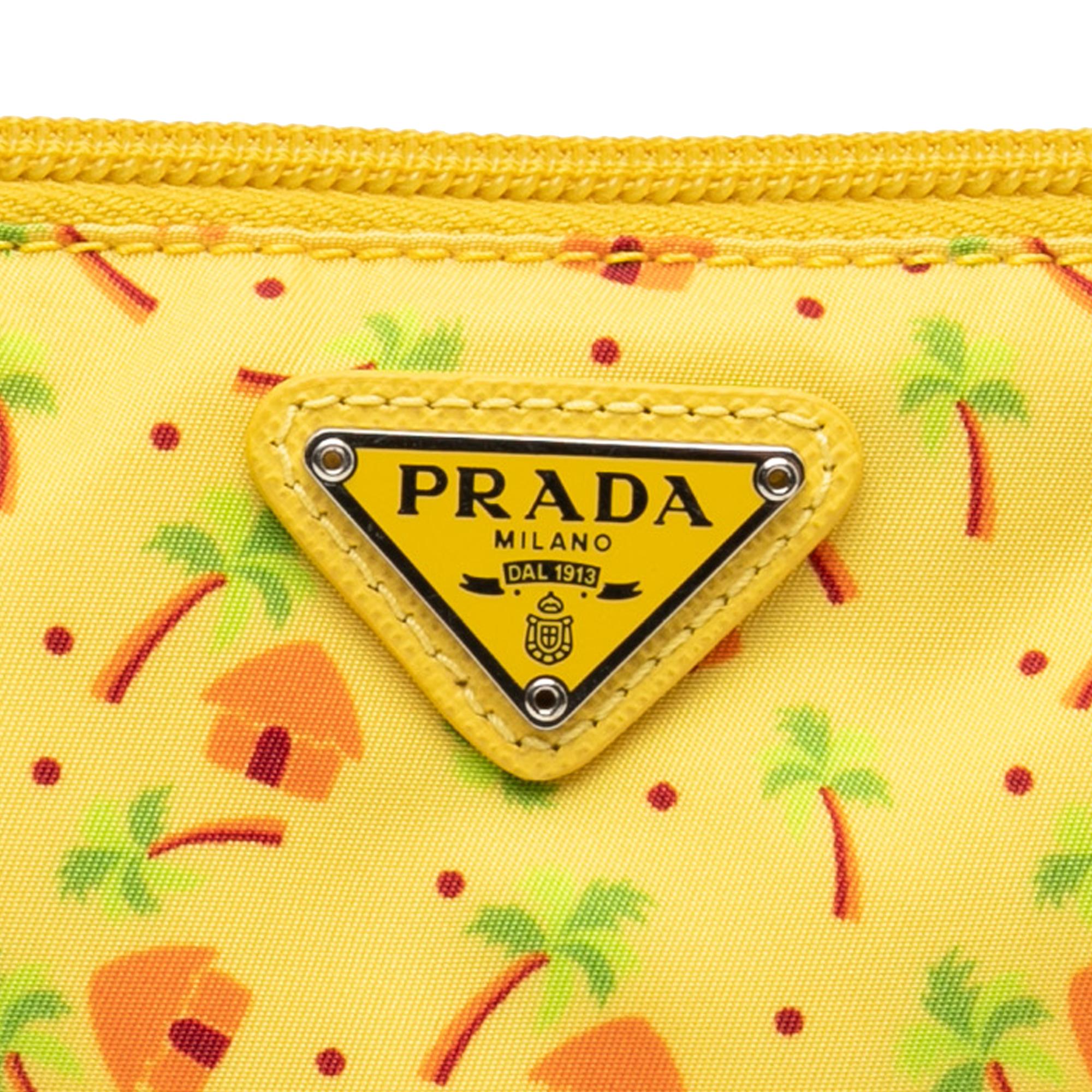 Prada Tessuto Stampato Palm Cosmetic Pouch