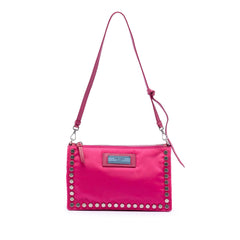 Prada Tessuto Studded Etiquette Shoulder Bag