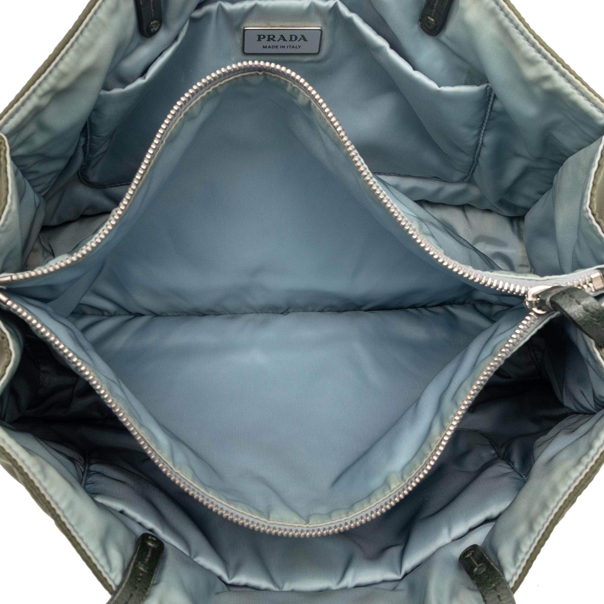 Prada Tessuto Studded Etiquette Tote