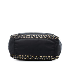 Prada Tessuto Whipstitched Logo Oro Tassel Satchel