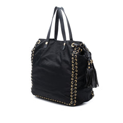 Prada Tessuto Whipstitched Logo Oro Tassel Satchel