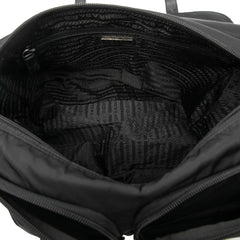 Prada Tessuto Zip Double Buckle Messenger Bag