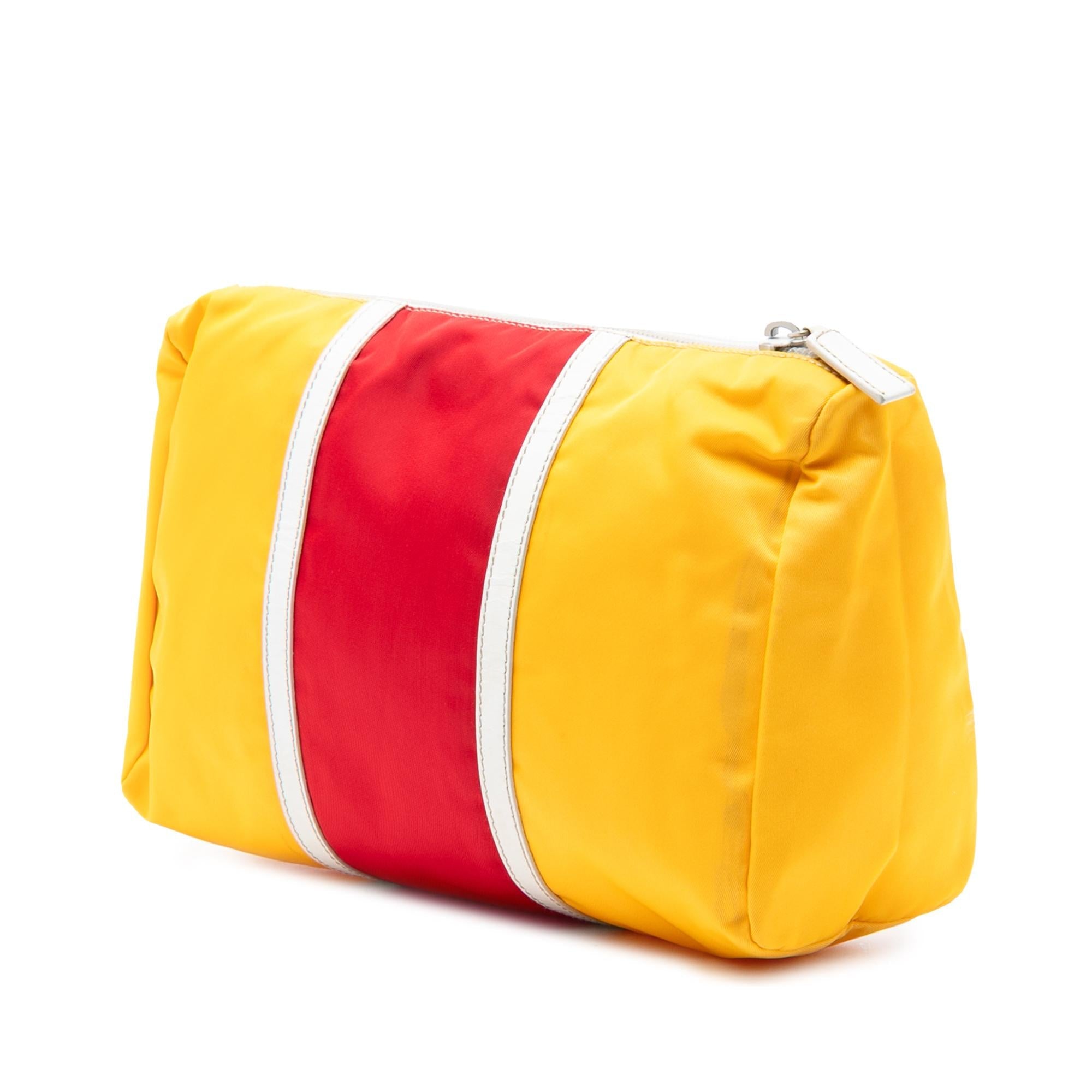 Prada Tricolor Tessuto Zip Pouch