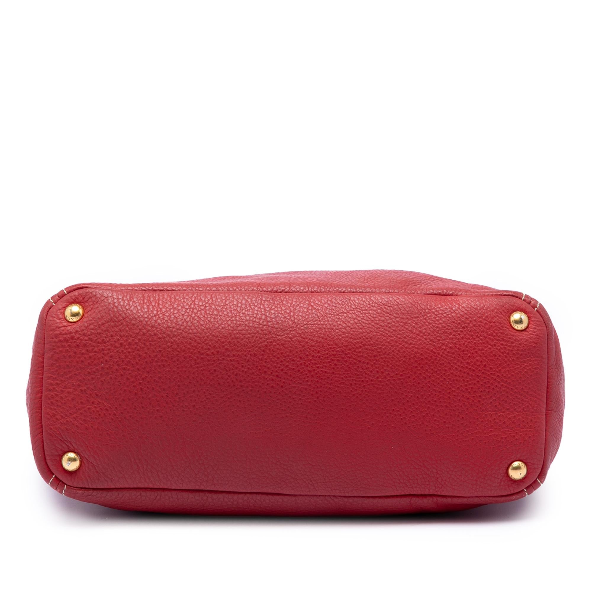 Prada VItello Daino Double Pocket Tote