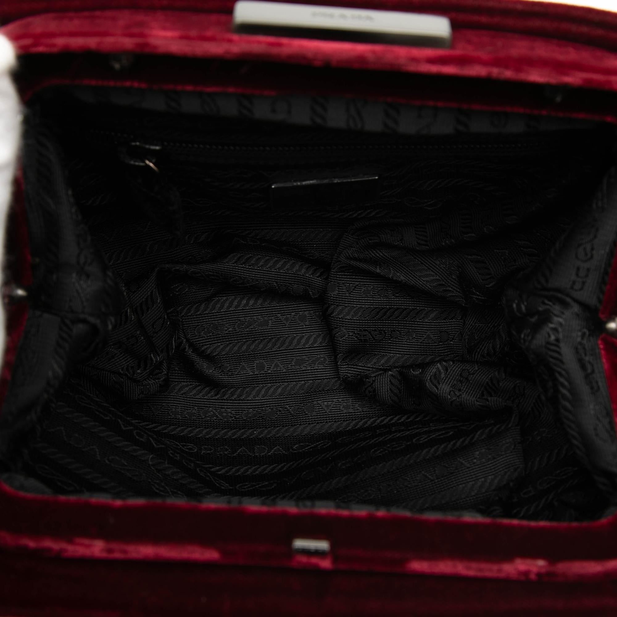 Prada Velvet Frame Clasp Shoulder Bag