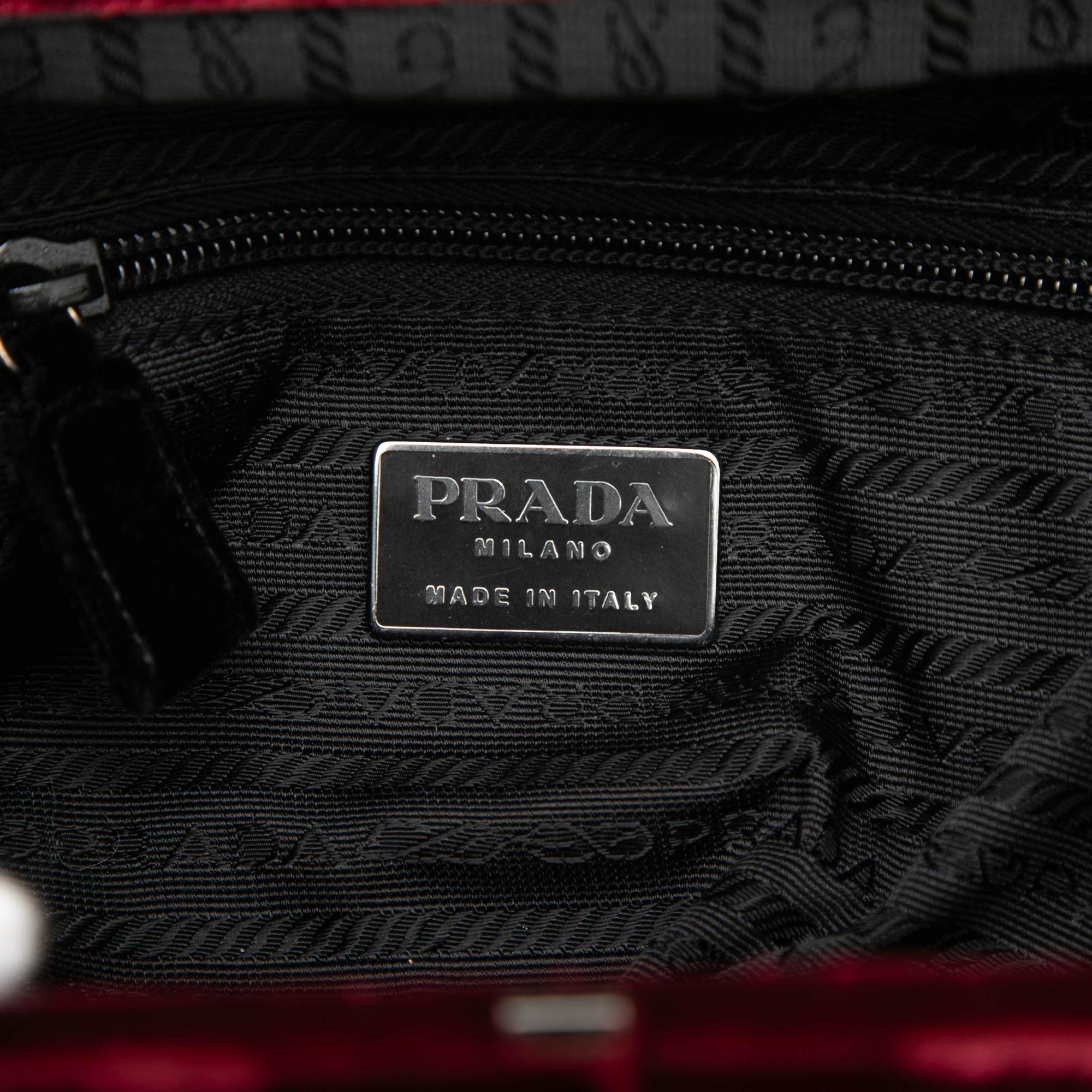 Prada Velvet Frame Clasp Shoulder Bag