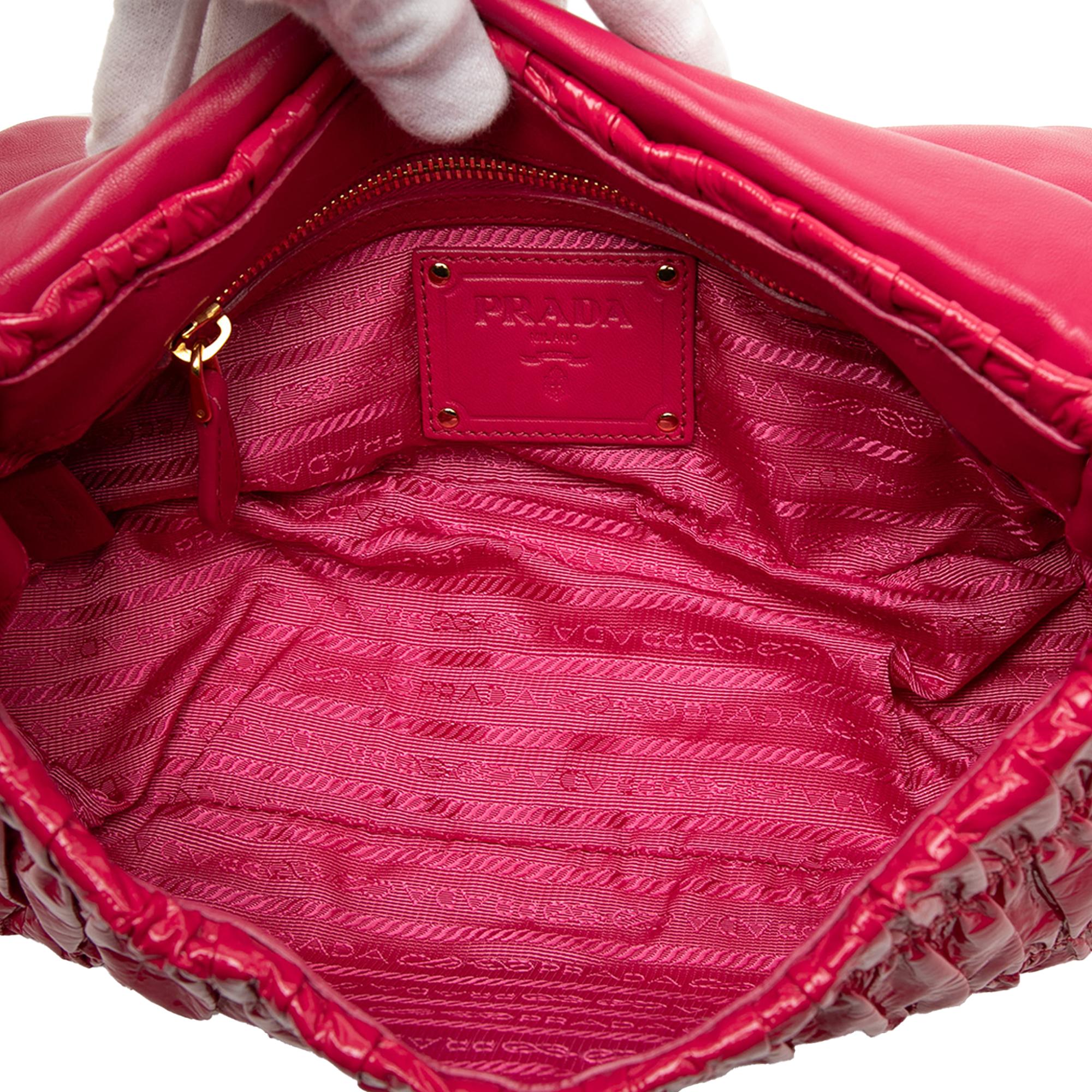 Prada Vernice Gaufre Shoulder Bag
