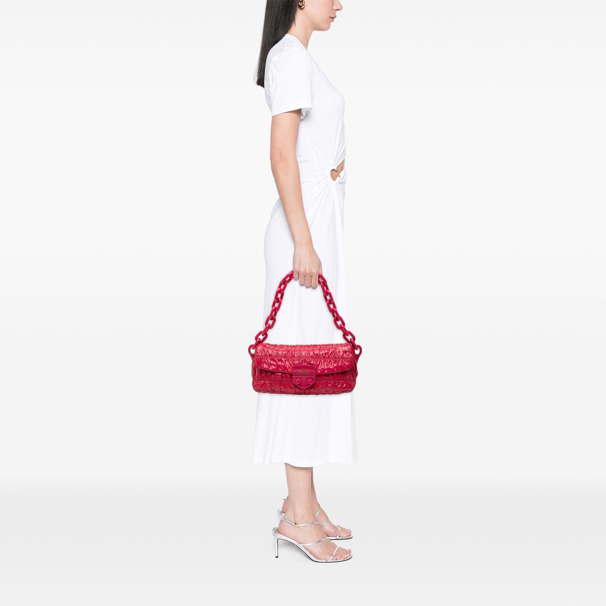 Prada Vernice Gaufre Shoulder Bag