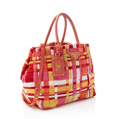 Prada Vintage Tessuto Woven Tote