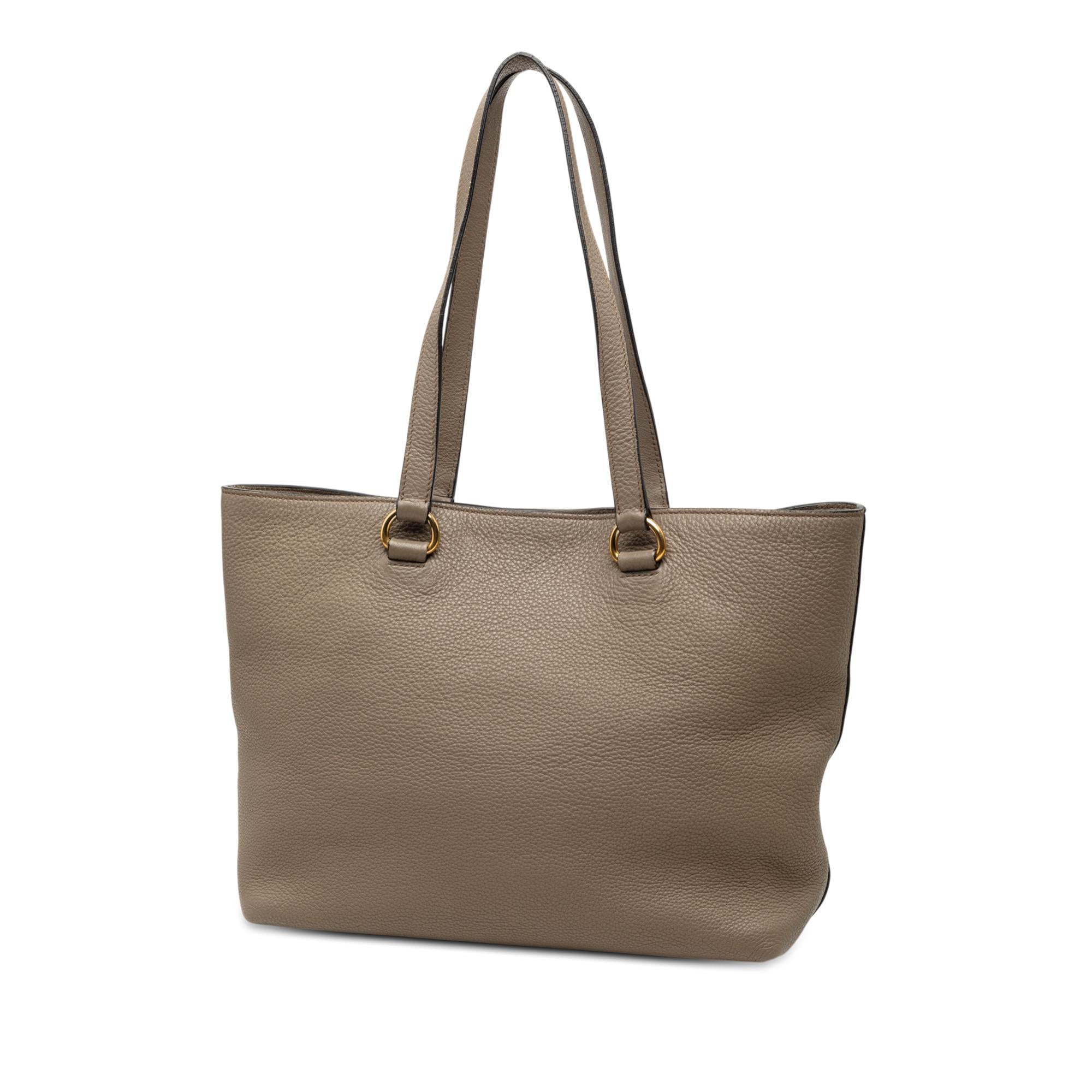 Prada Vitello Daino Canapa Logo Tote