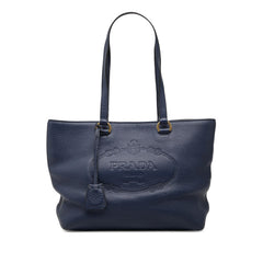 Prada Vitello Daino Canapa Logo Tote