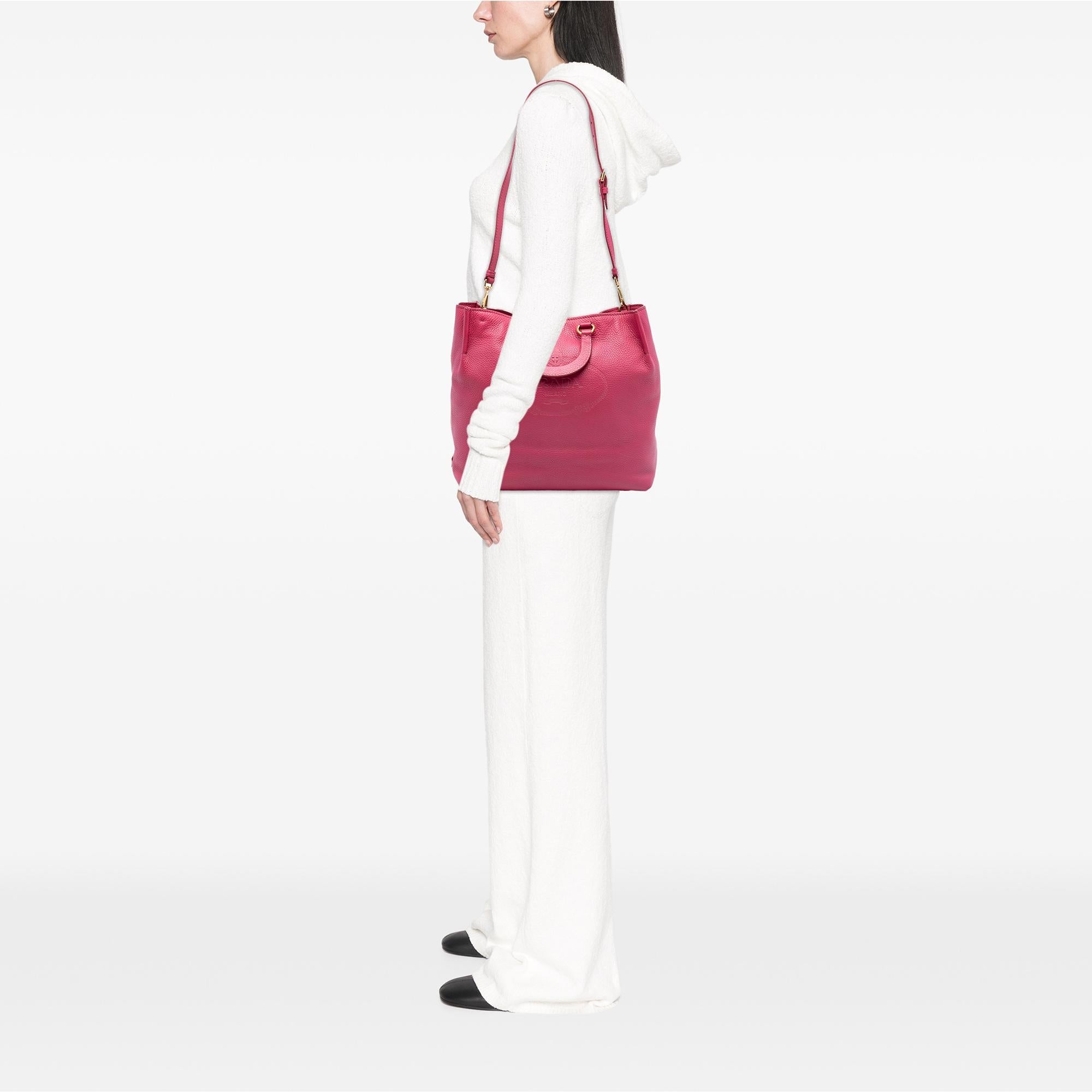 Prada Vitello Daino Embossed Canapa Logo Open Convertible Tote