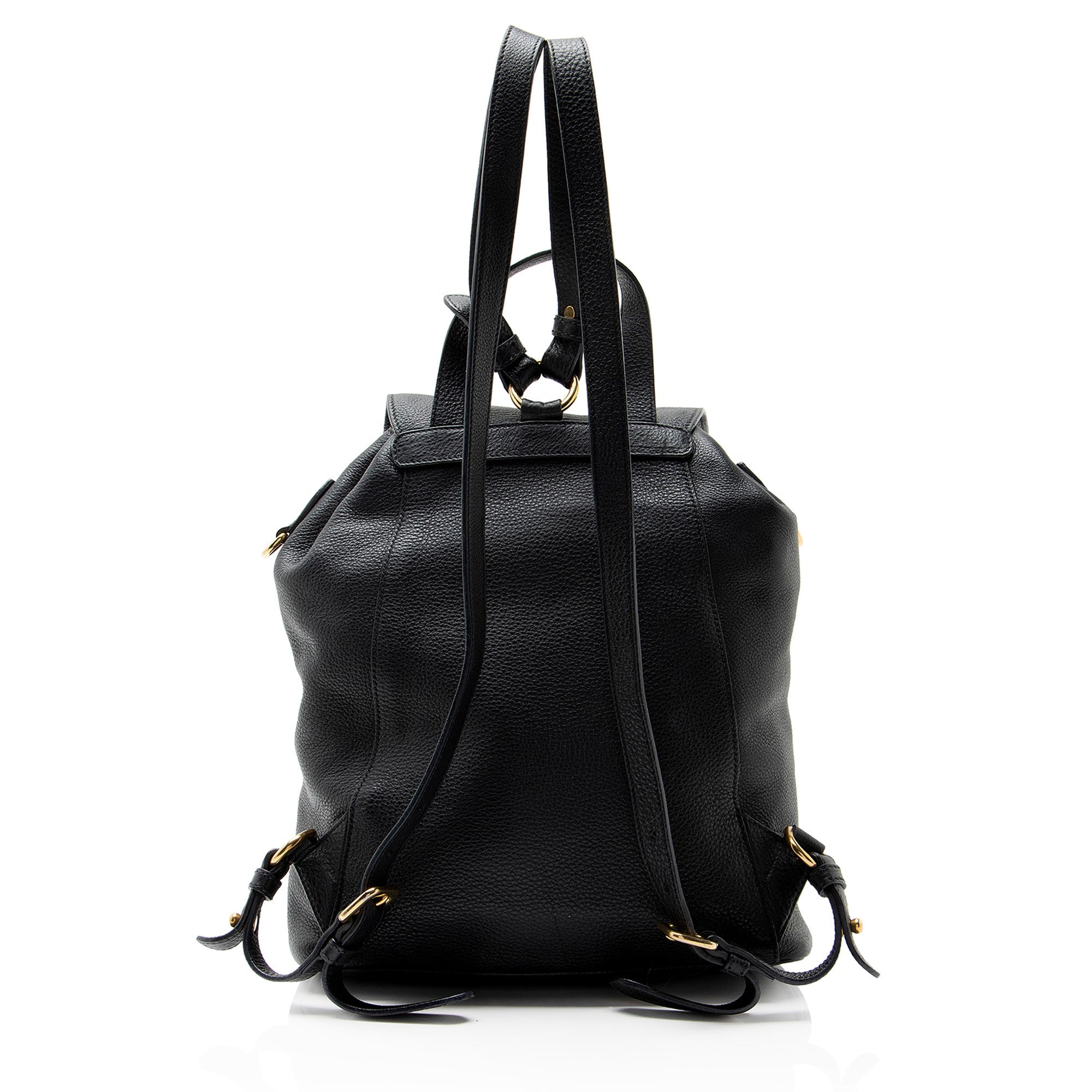 Prada Vitello Daino Drawstring Flap Backpack