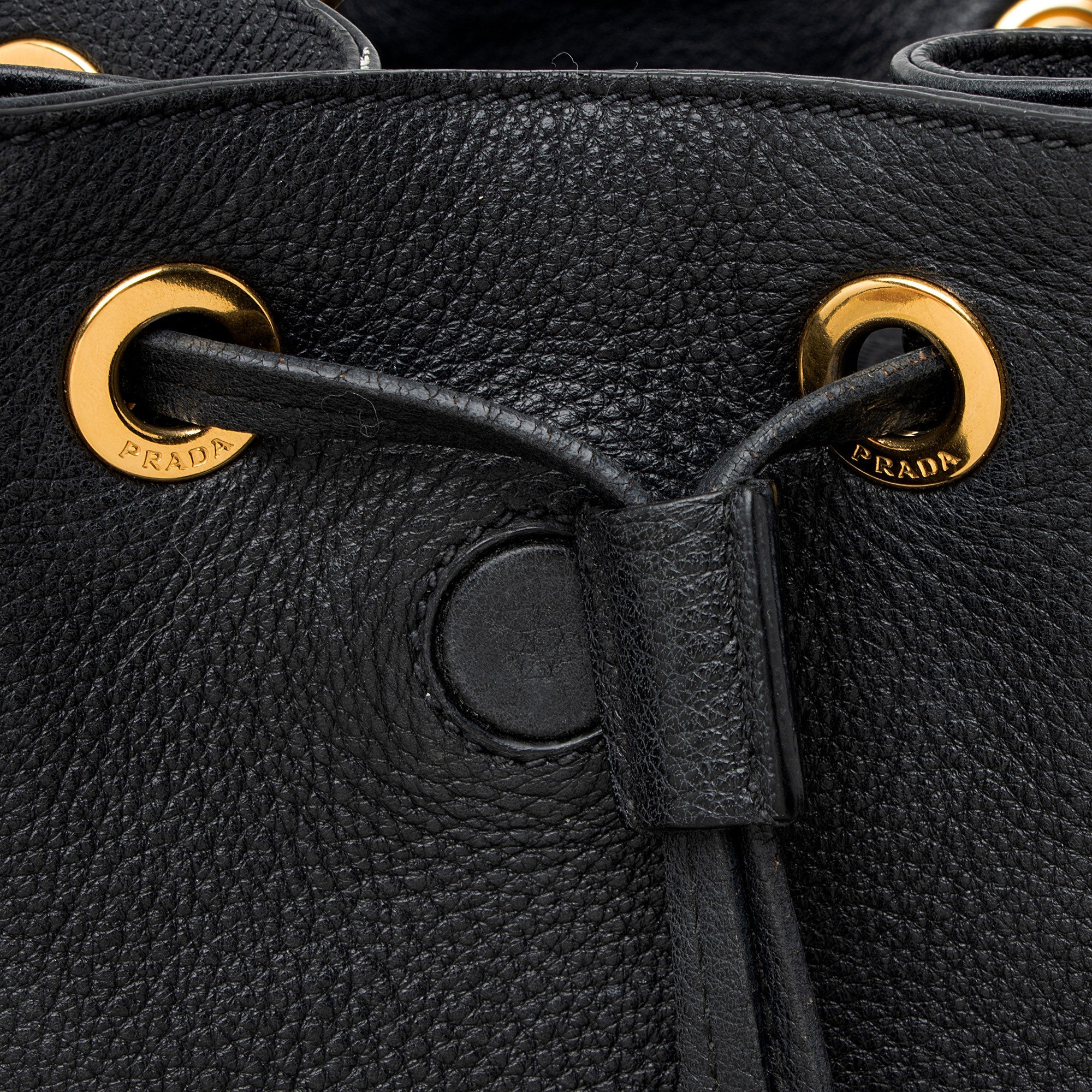 Prada Vitello Daino Drawstring Flap Backpack
