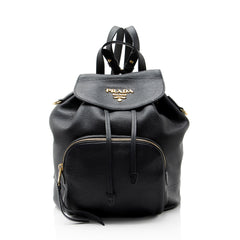 Prada Vitello Daino Drawstring Flap Backpack