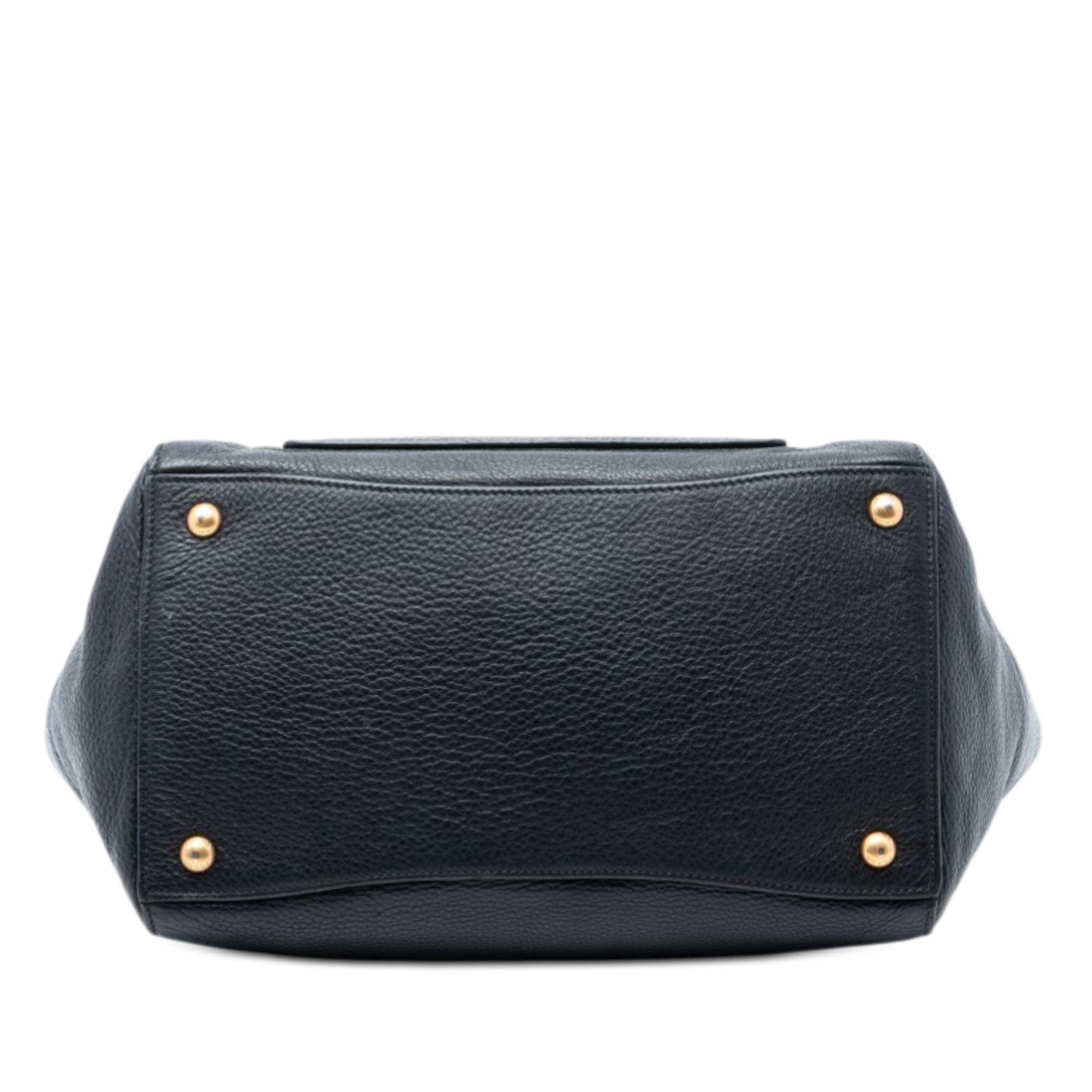 Prada Vitello Daino Front Pocket Open Convertible Tote