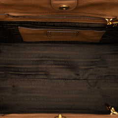 Prada Vitello Daino Front Pocket Open Convertible Tote