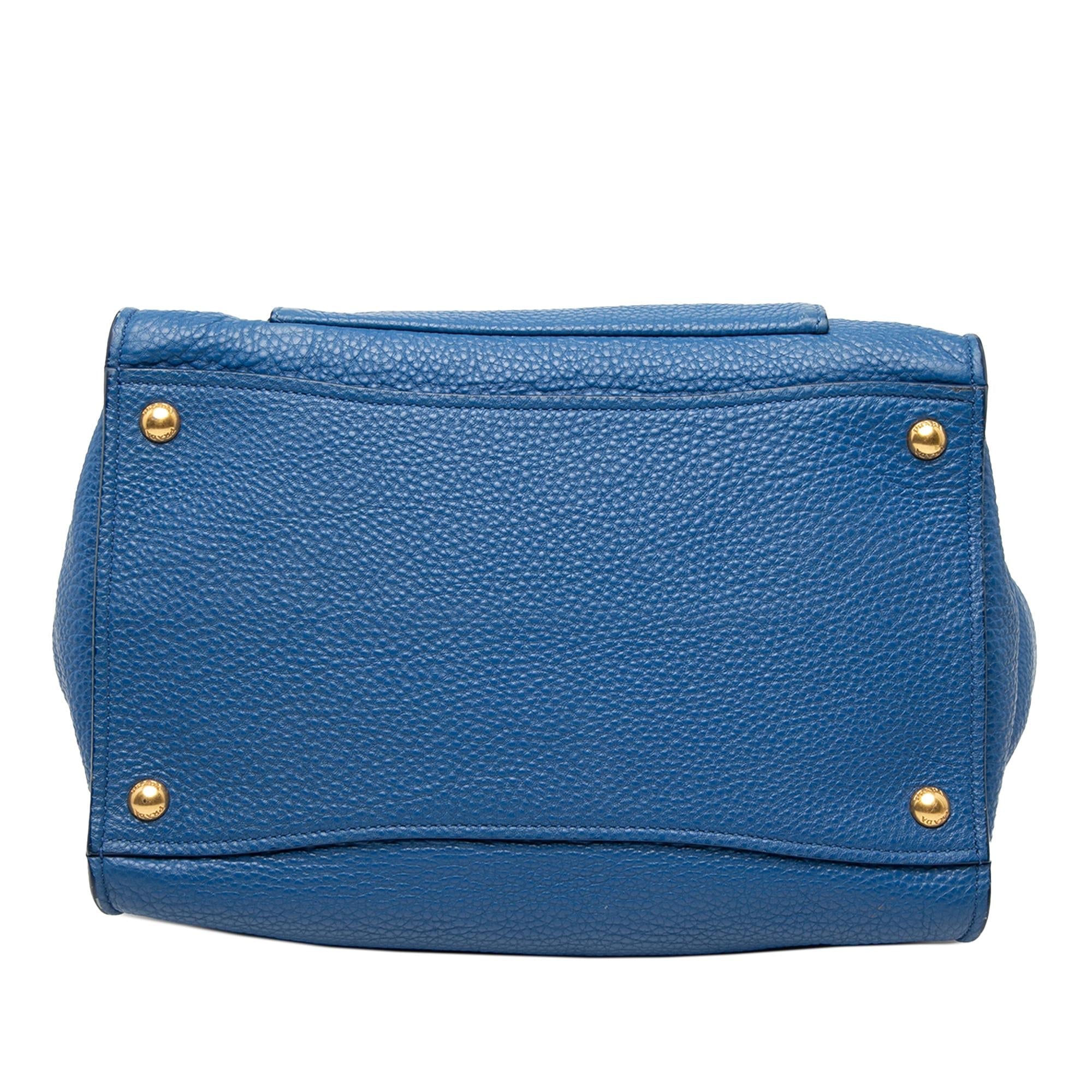 Prada Vitello Daino Front Pocket Open Convertible Tote