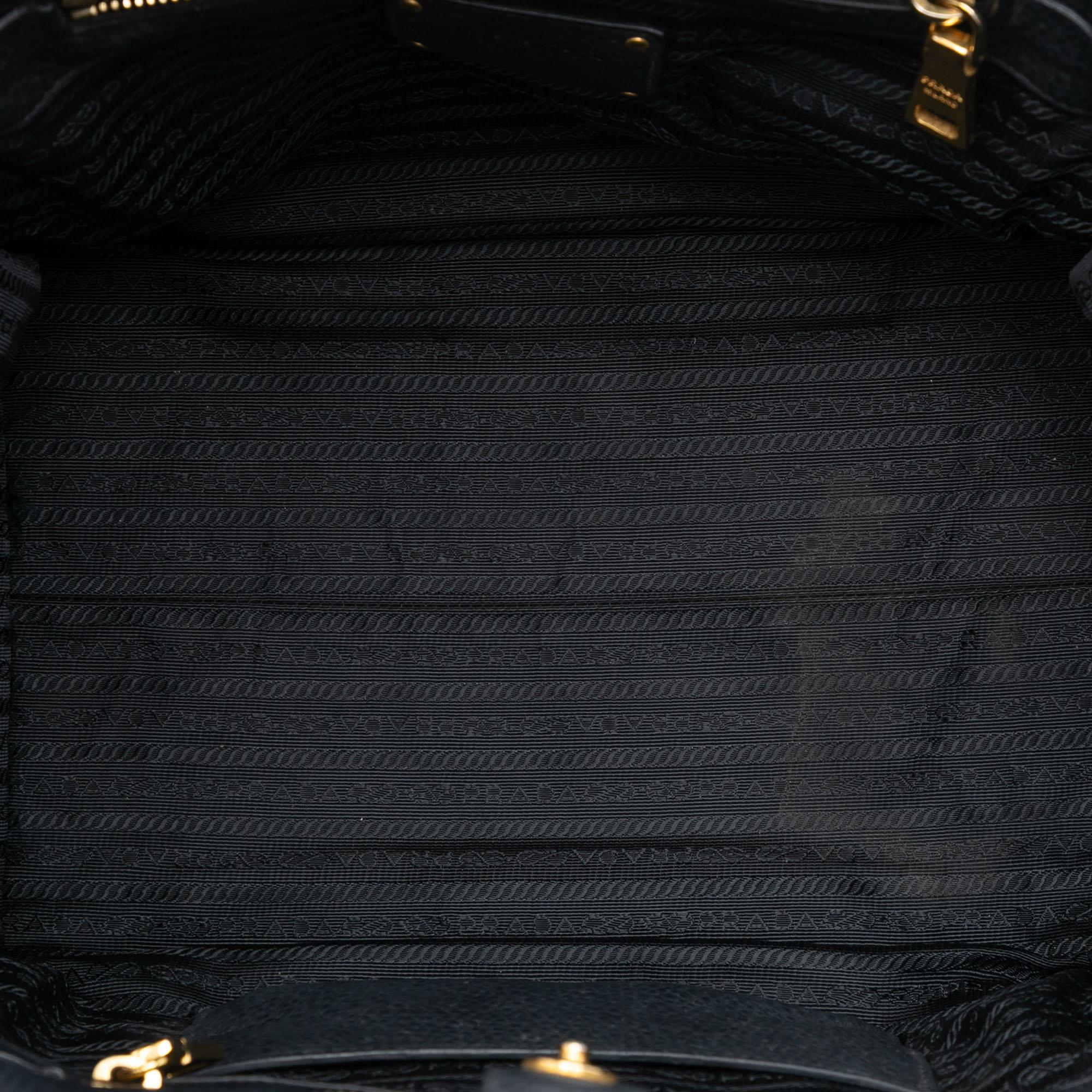Prada Vitello Daino Front Pocket Open Convertible Tote
