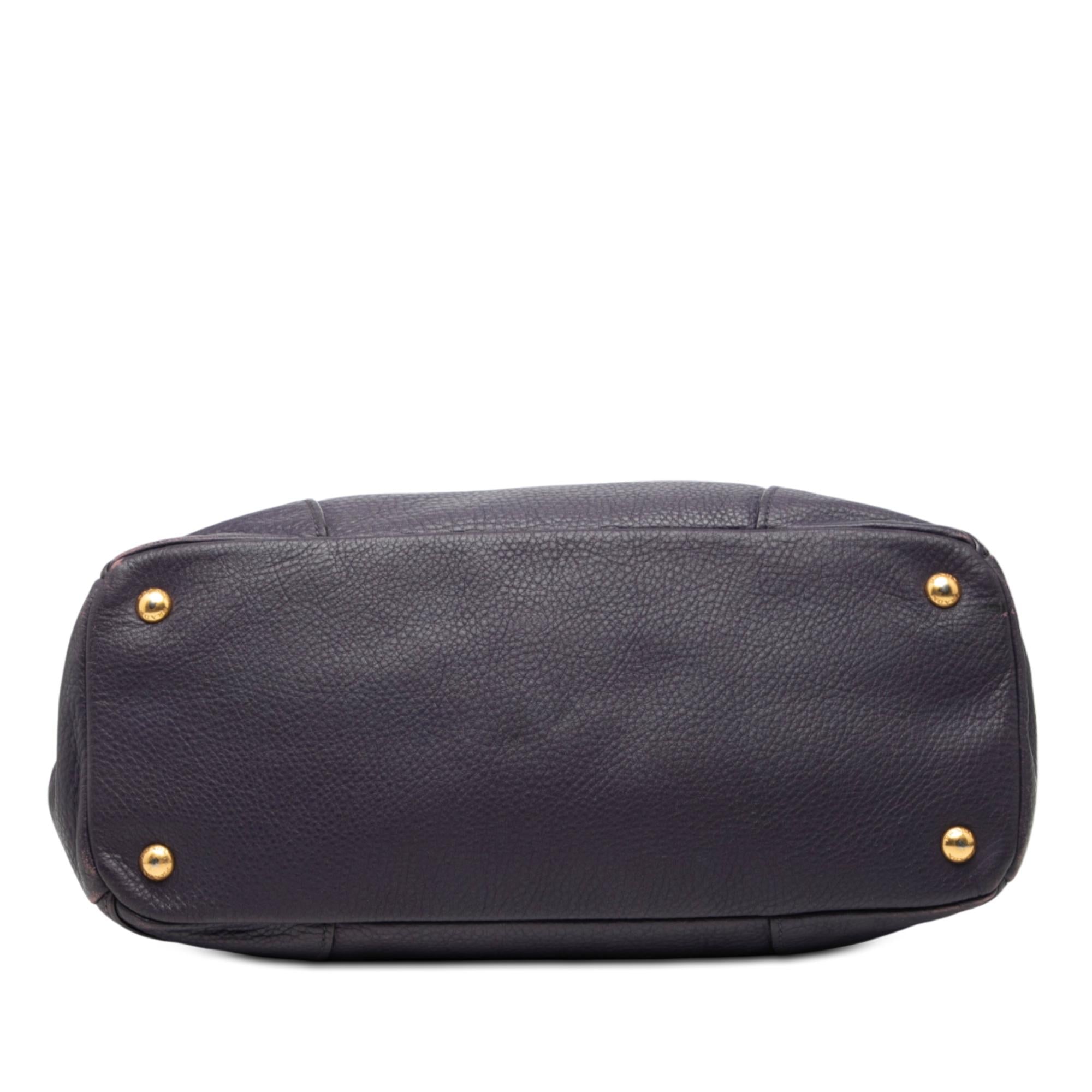 Prada Vitello Daino Front Zip Hobo