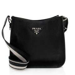 Prada Vitello Daino Logo Medium Soft Messenger