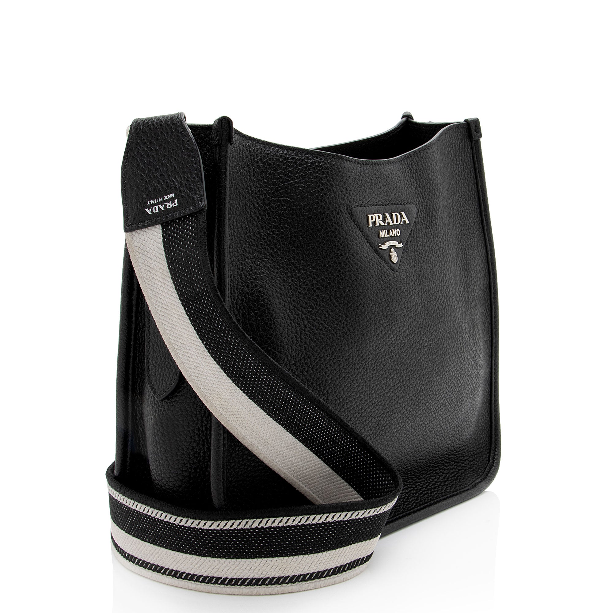 Prada Vitello Daino Logo Medium Soft Messenger