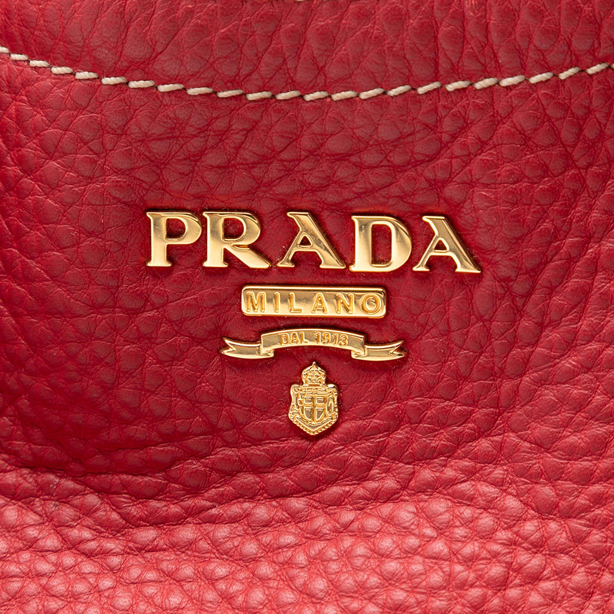 Prada Vitello Daino Open Convertible Tote