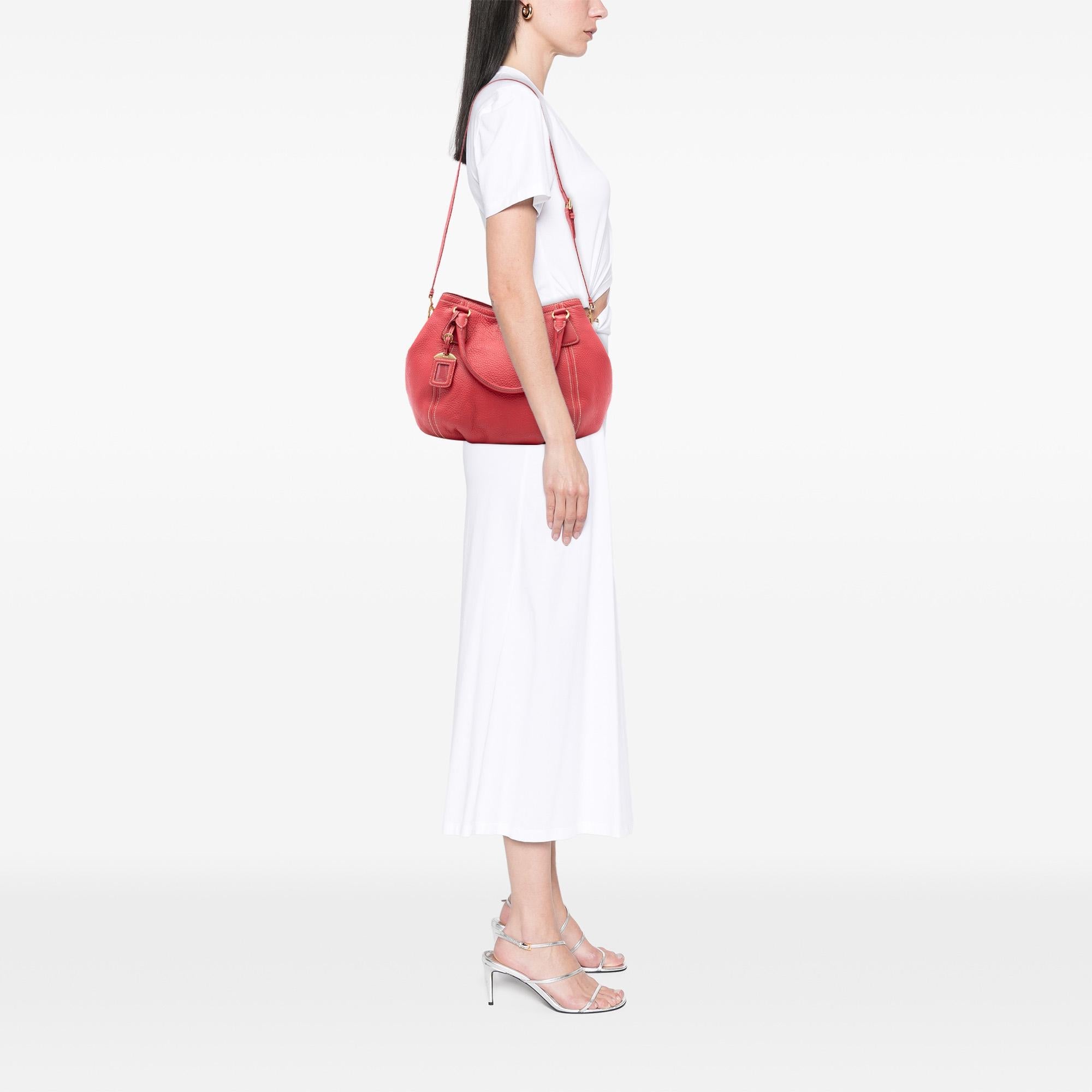 Prada Vitello Daino Open Convertible Tote