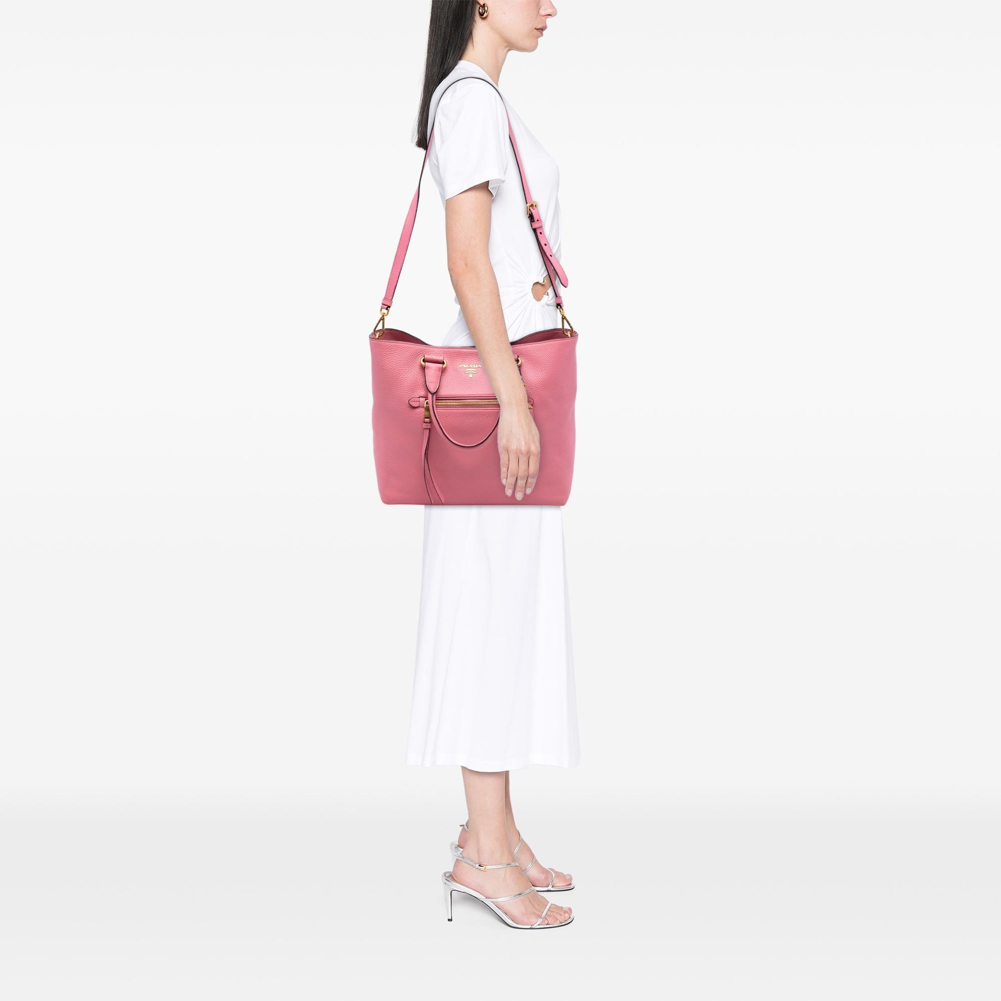 Prada Vitello Daino Open Convertible Tote