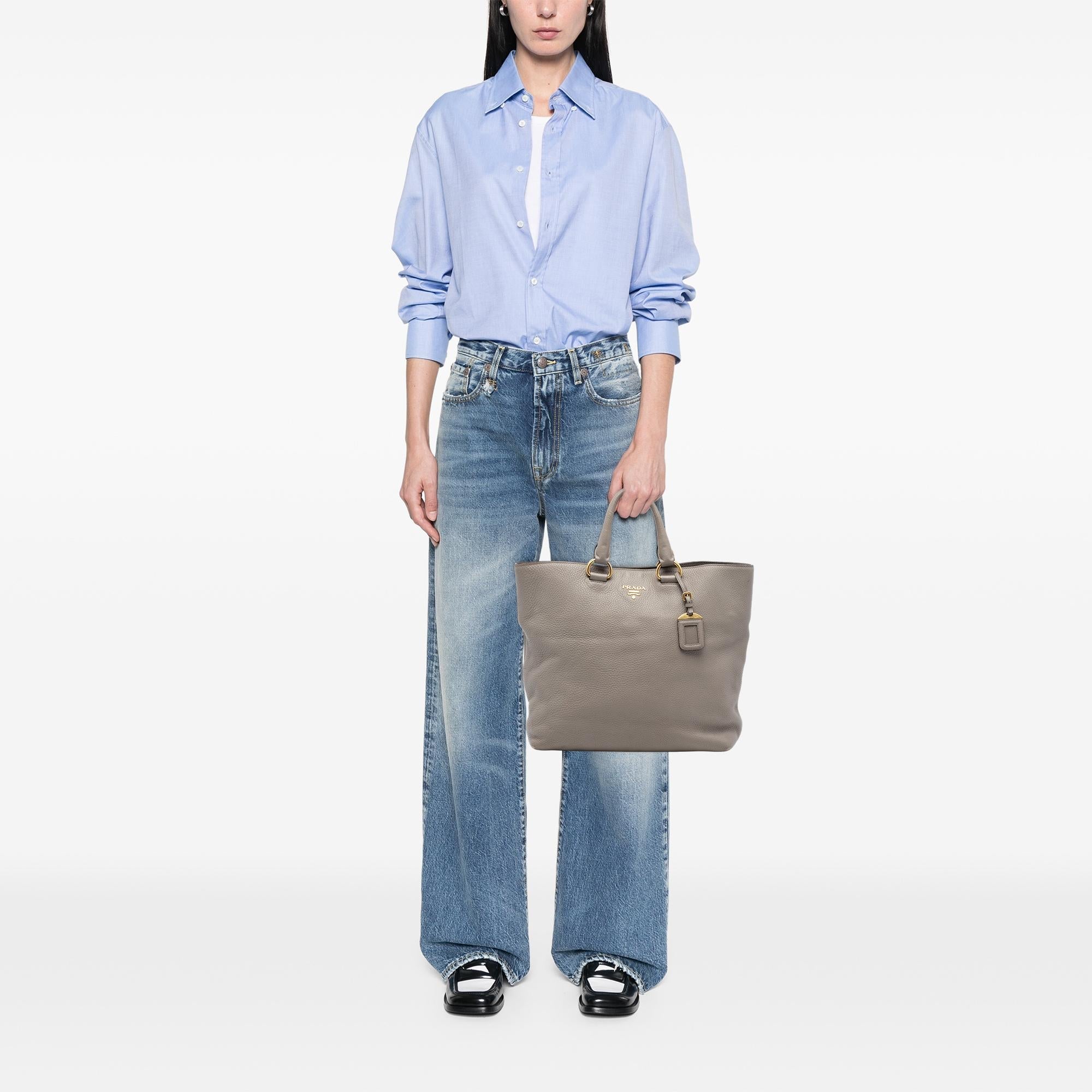 Prada Vitello Daino Open Convertible Tote