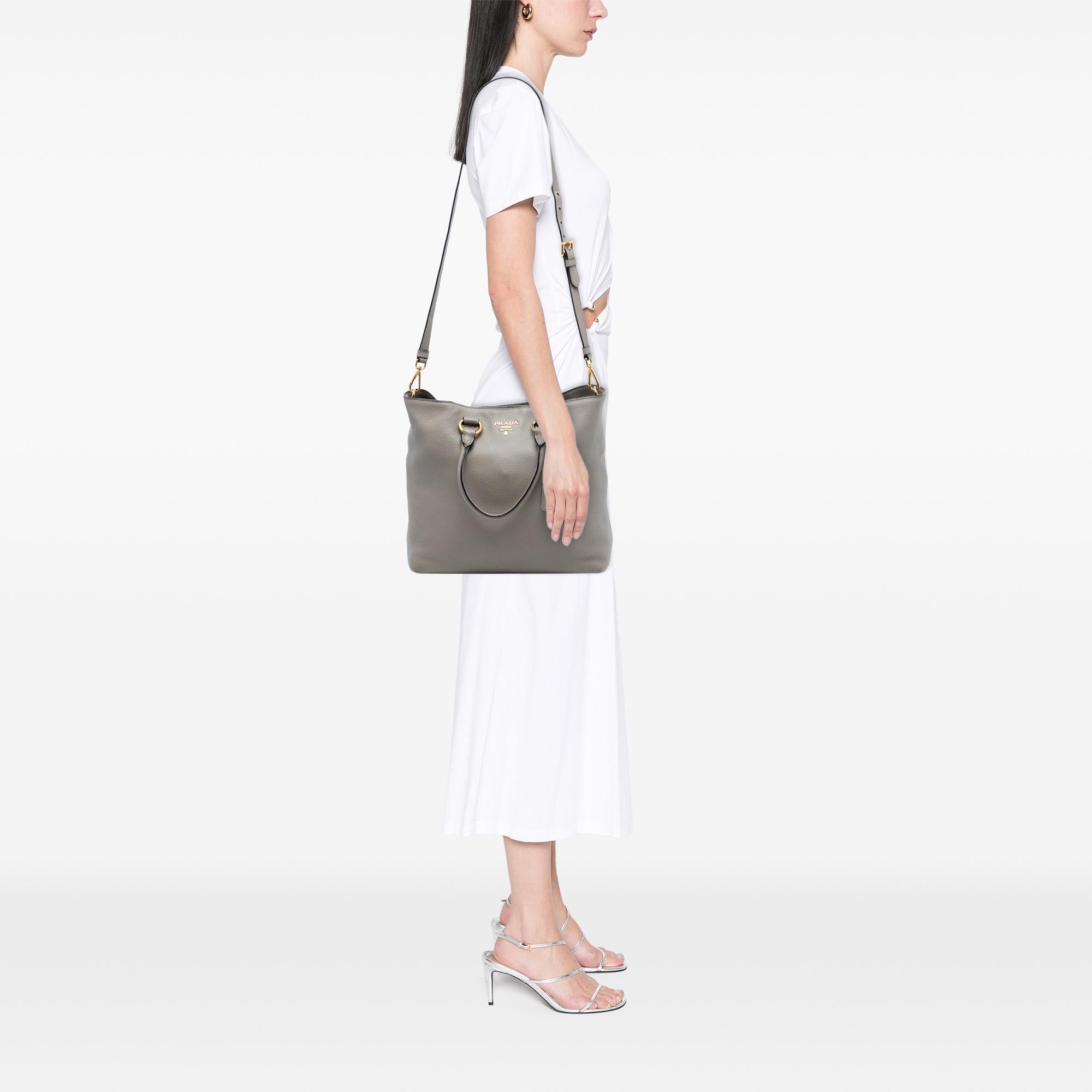 Prada Vitello Daino Open Convertible Tote