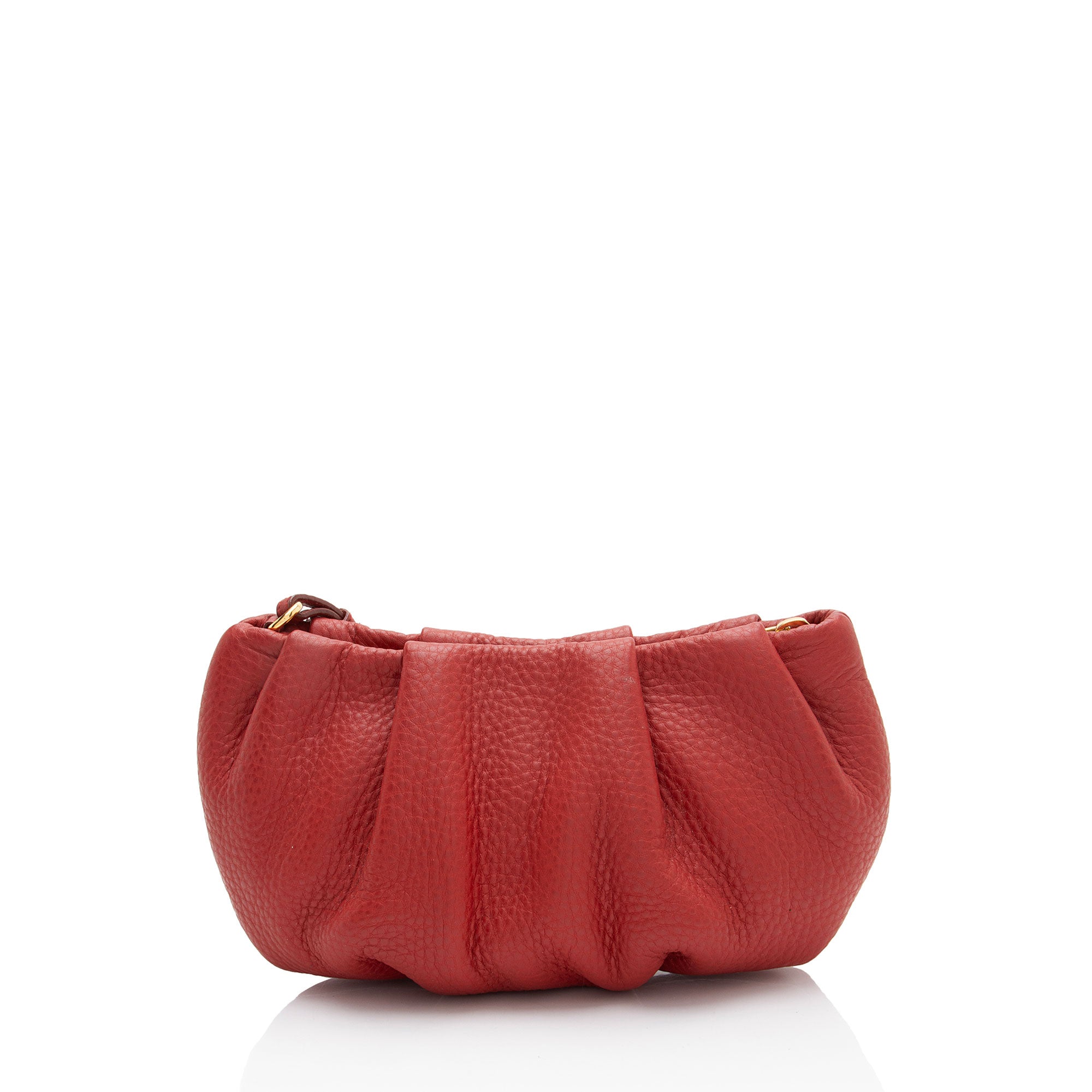 Prada Vitello Daino Pleated Wristlet