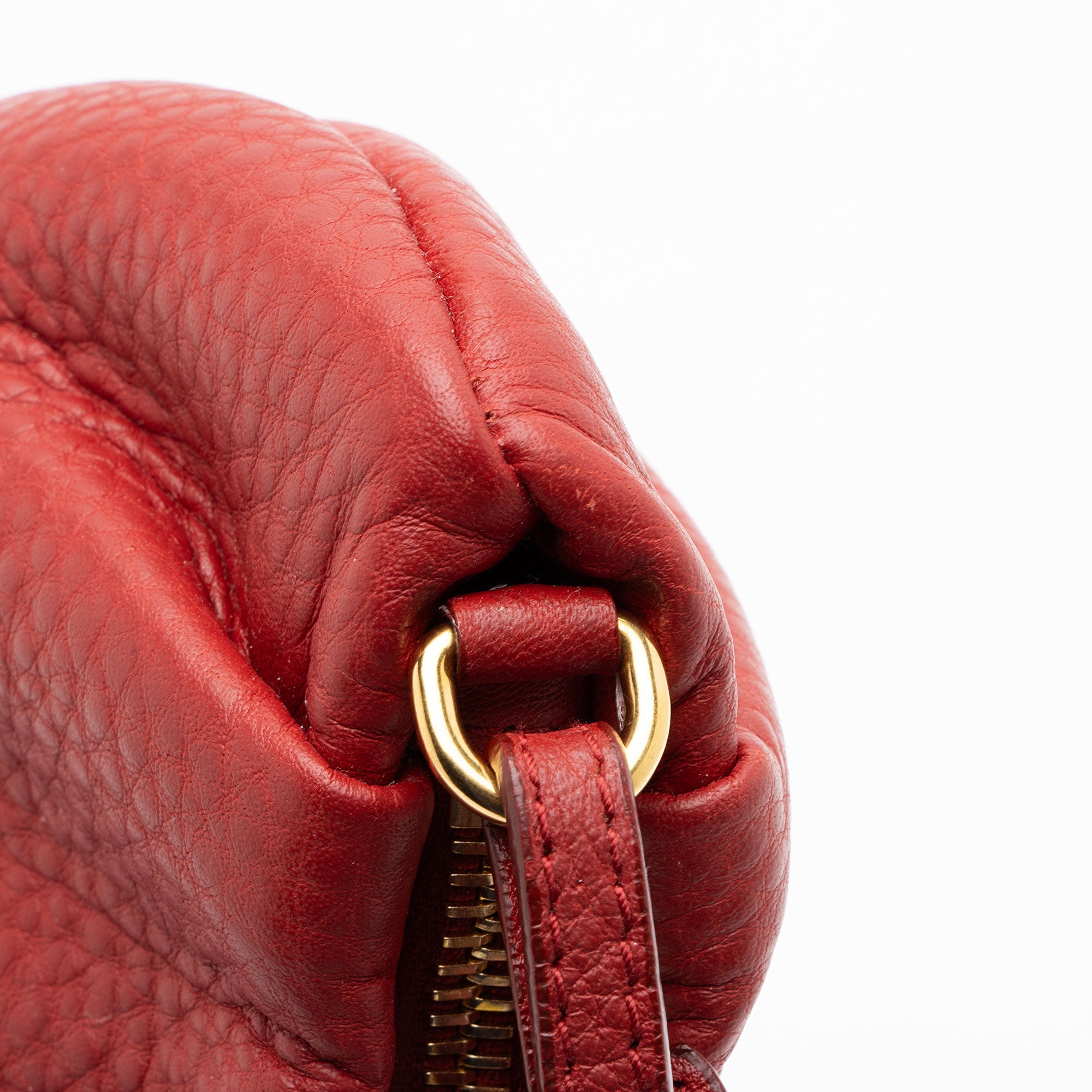 Prada Vitello Daino Pleated Wristlet