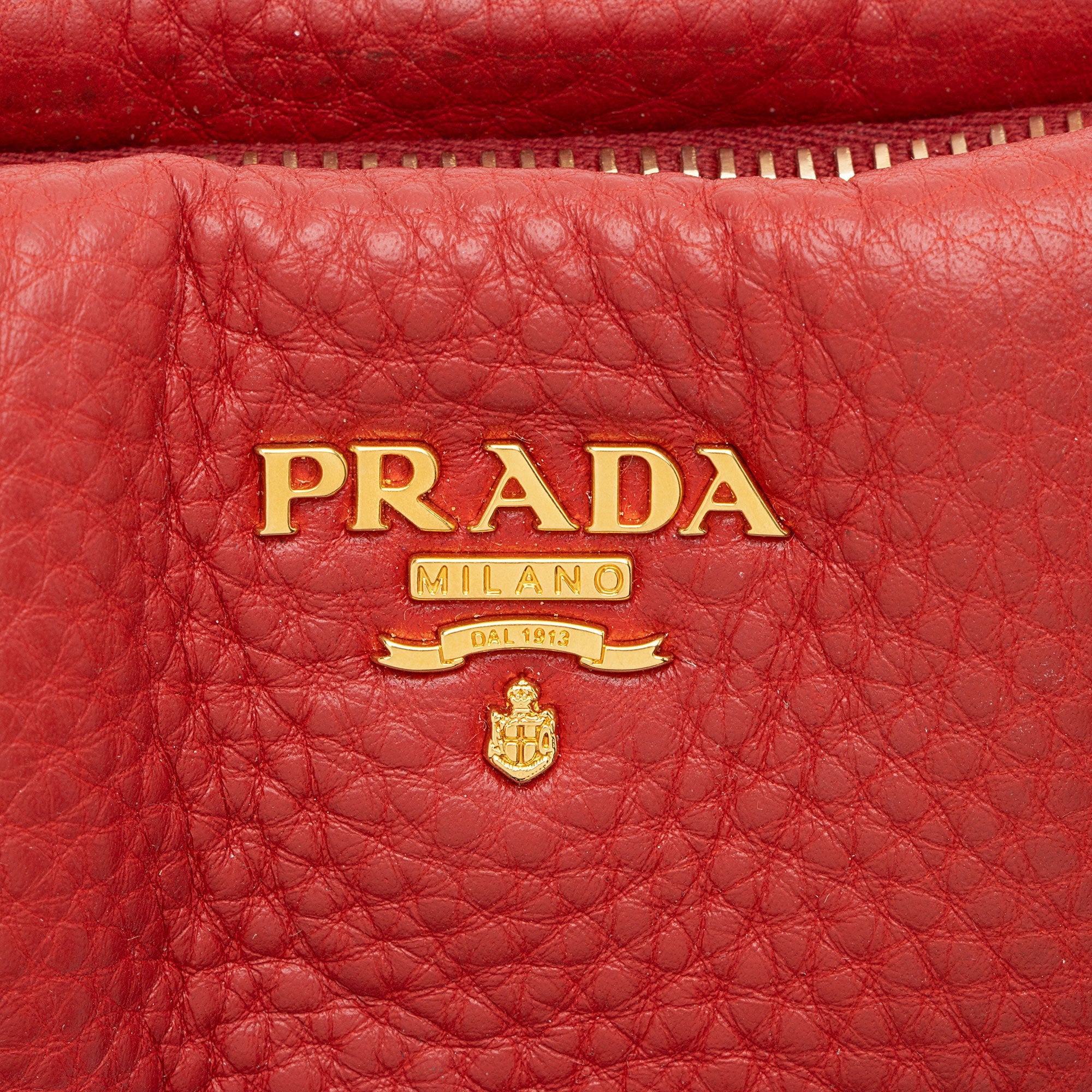 Prada Vitello Daino Pleated Wristlet