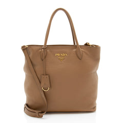 Prada Vitello Daino N/S Shopping Tote