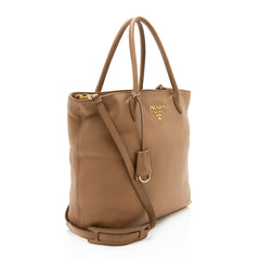 Prada Vitello Daino N/S Shopping Tote