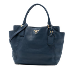 Prada Vitello Daino Side Pocket Convertible Tote