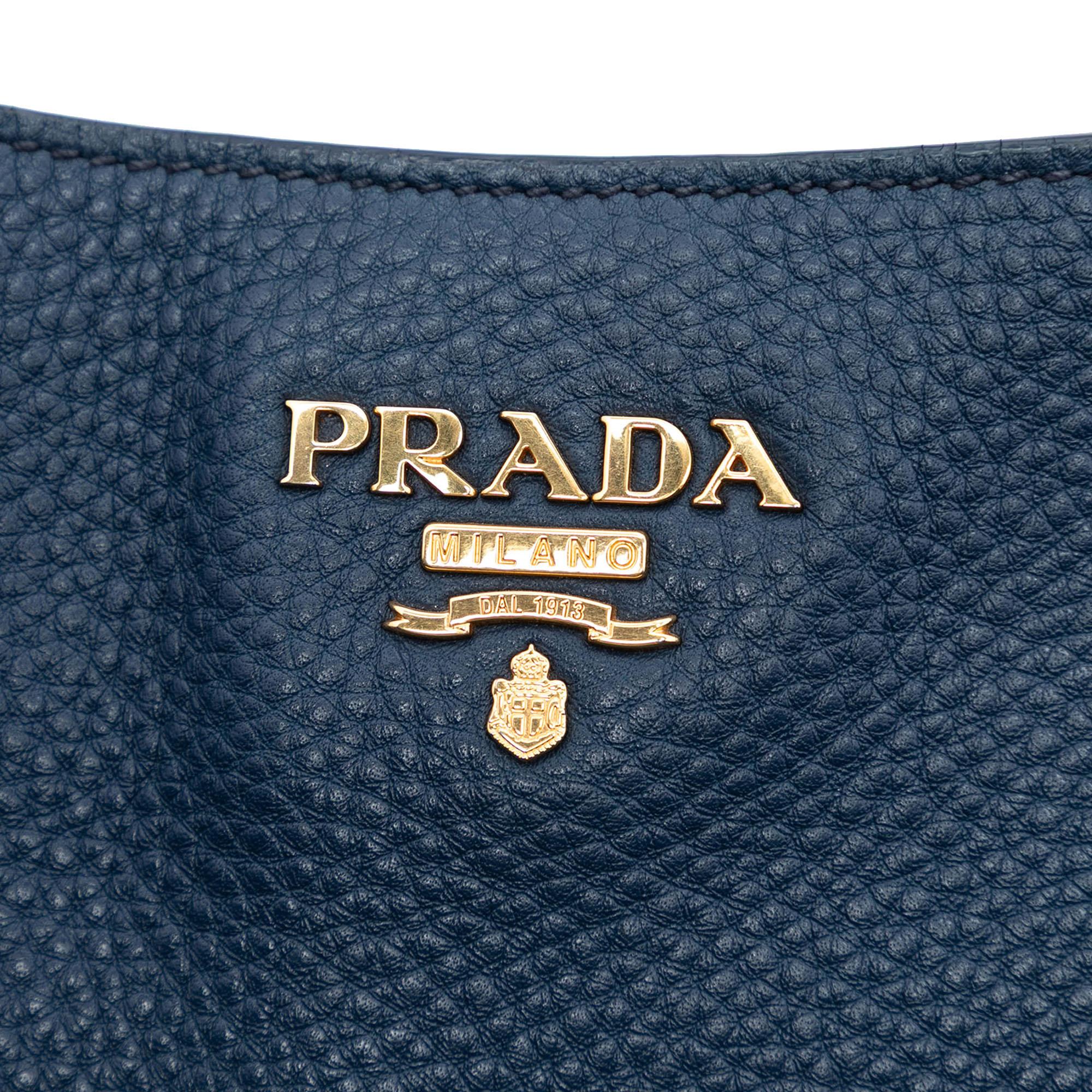 Prada Vitello Daino Side Pocket Convertible Tote