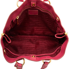 Prada Vitello Daino Side Zip Convertible Tote