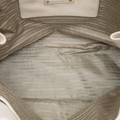 Prada Vitello Daino Side Zip Open Convertible Tote