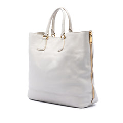 Prada Vitello Daino Side Zip Open Convertible Tote