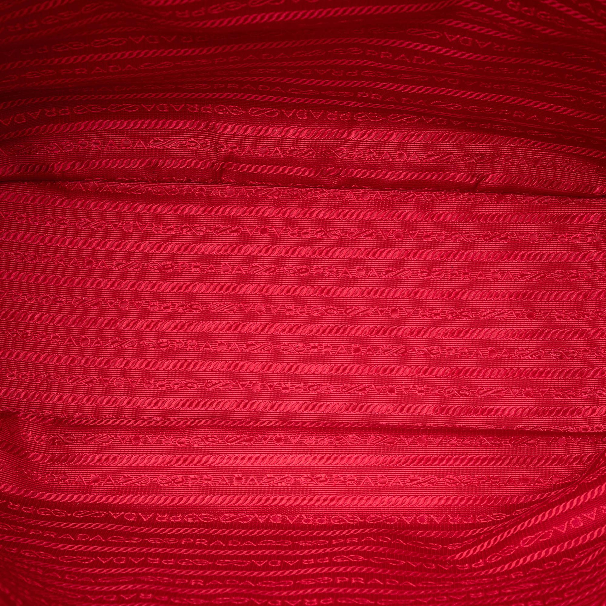 Prada Vitello Daino Side Zip Shopper Tote