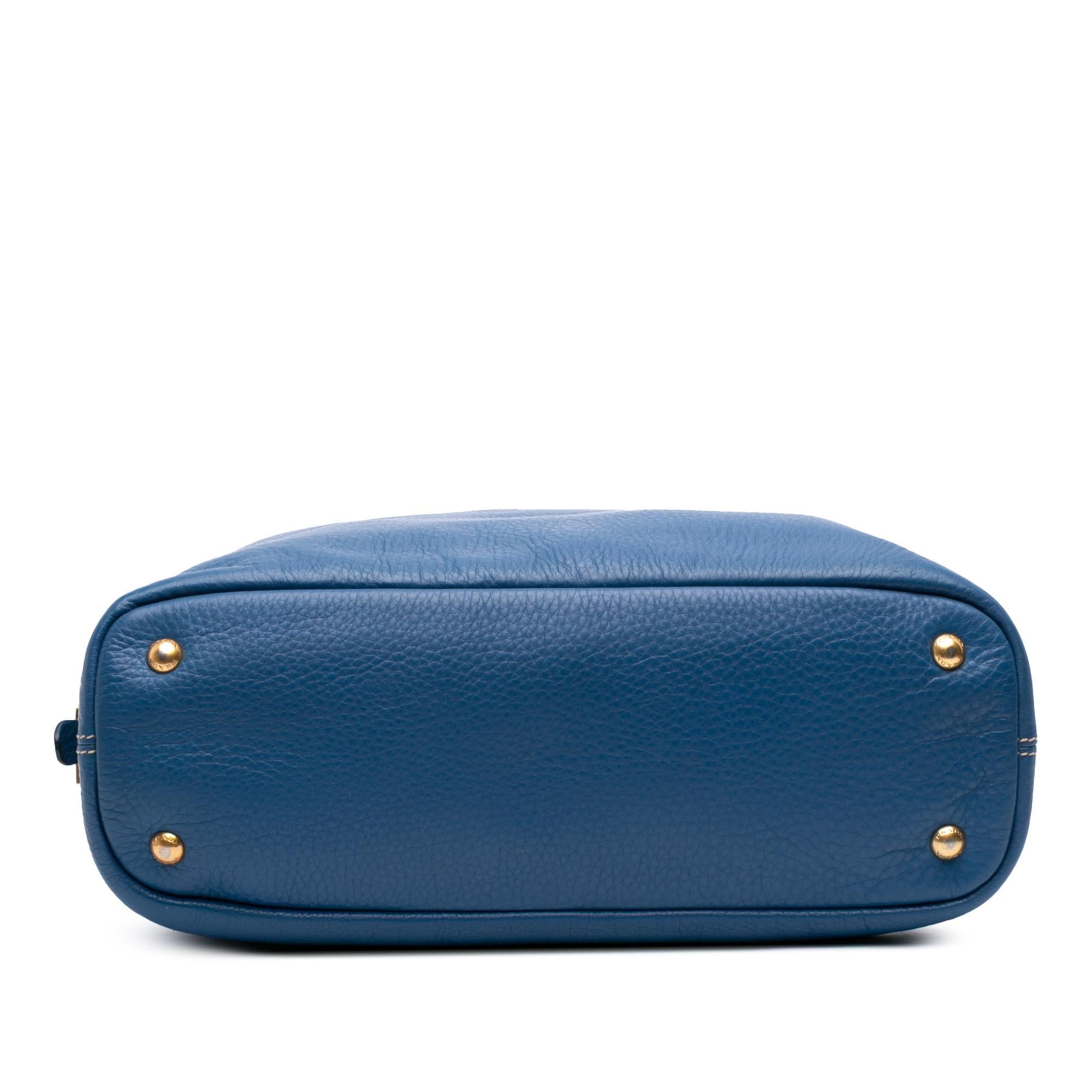 Prada Vitello Daino Side Zip Shopper Tote