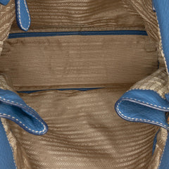 Prada Vitello Daino Side Zip Shopper Tote